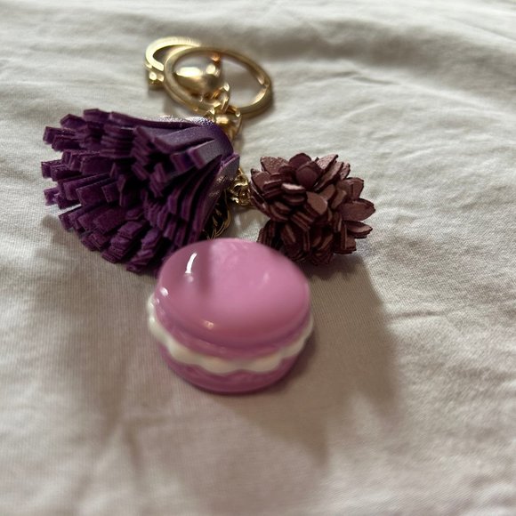 Purple Macaron & Clock Bag Charm Key Ring - Picture 3 of 7